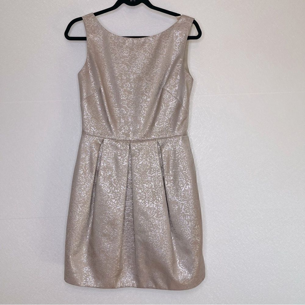 Eliza J metallic brocade tulip dress 6
